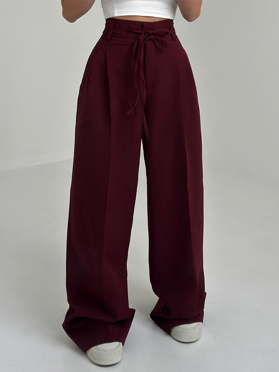 High-Waisted Trousers with Wide Legs