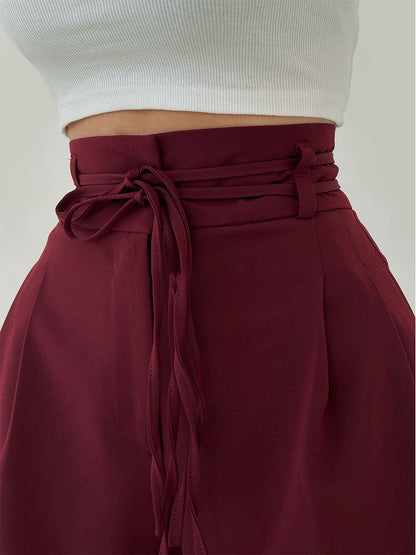 High-Waisted Trousers with Wide Legs