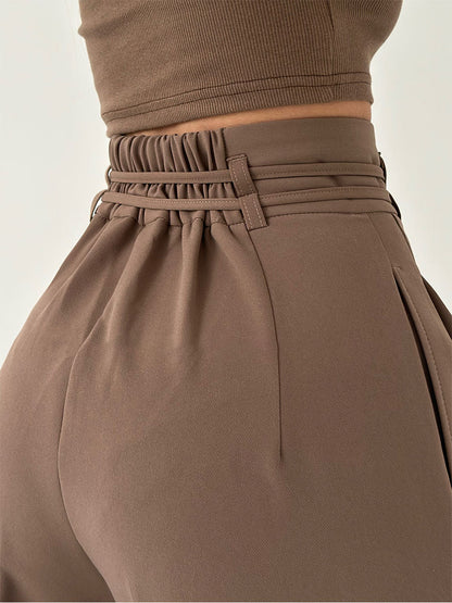 High-Waisted Trousers with Wide Legs