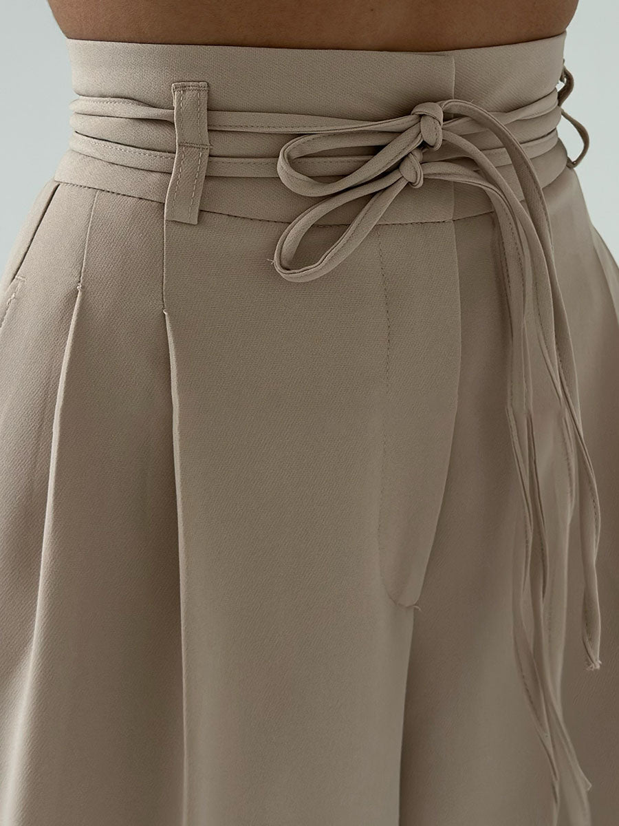 High-Waisted Trousers with Wide Legs