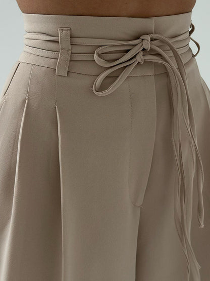 High-Waisted Trousers with Wide Legs