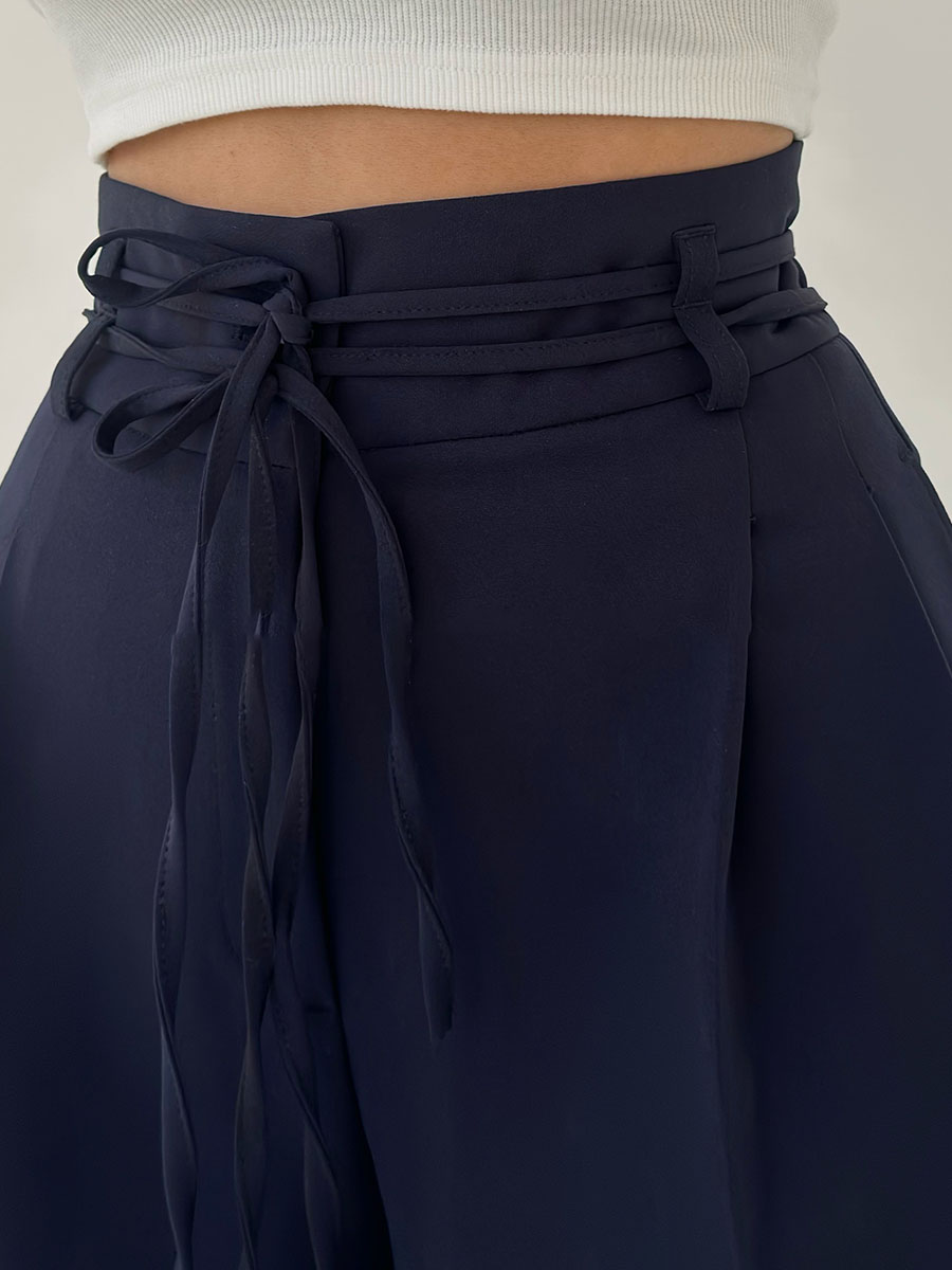 High-Waisted Trousers with Wide Legs
