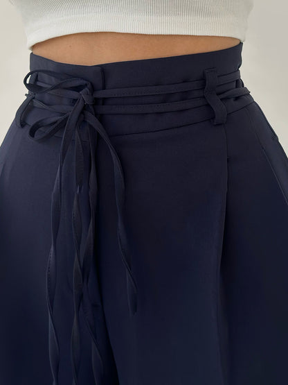 High-Waisted Trousers with Wide Legs
