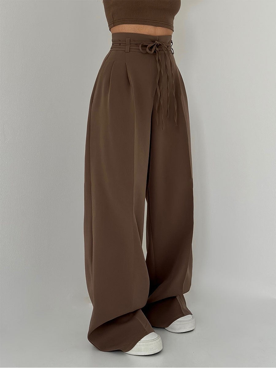 High-Waisted Trousers with Wide Legs