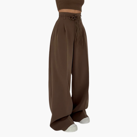 High-Waisted Trousers with Wide Legs