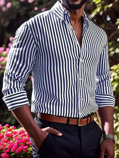 Premium Striped Button-Down Shirt