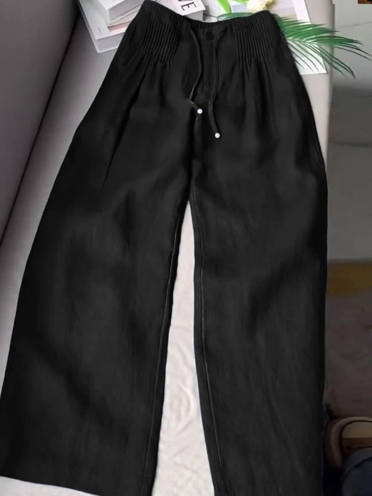 Pleated Linen Comfort Fit Pants