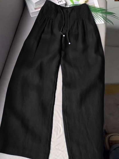Pleated Linen Comfort Fit Pants