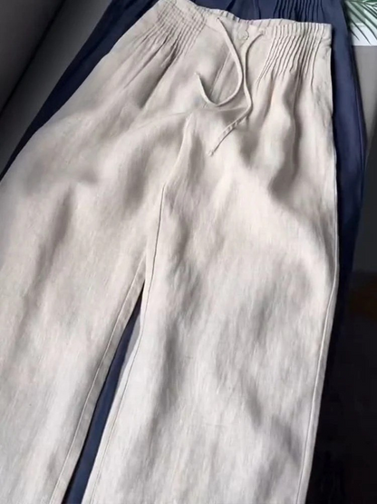Pleated Linen Comfort Fit Pants