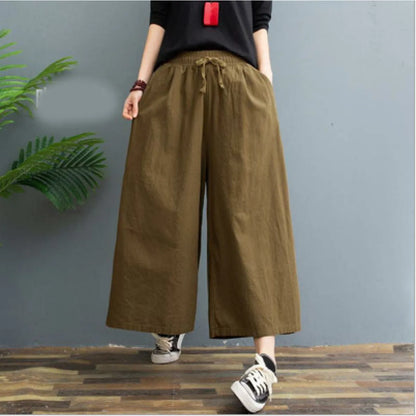 Pleated Linen Comfort Fit Pants