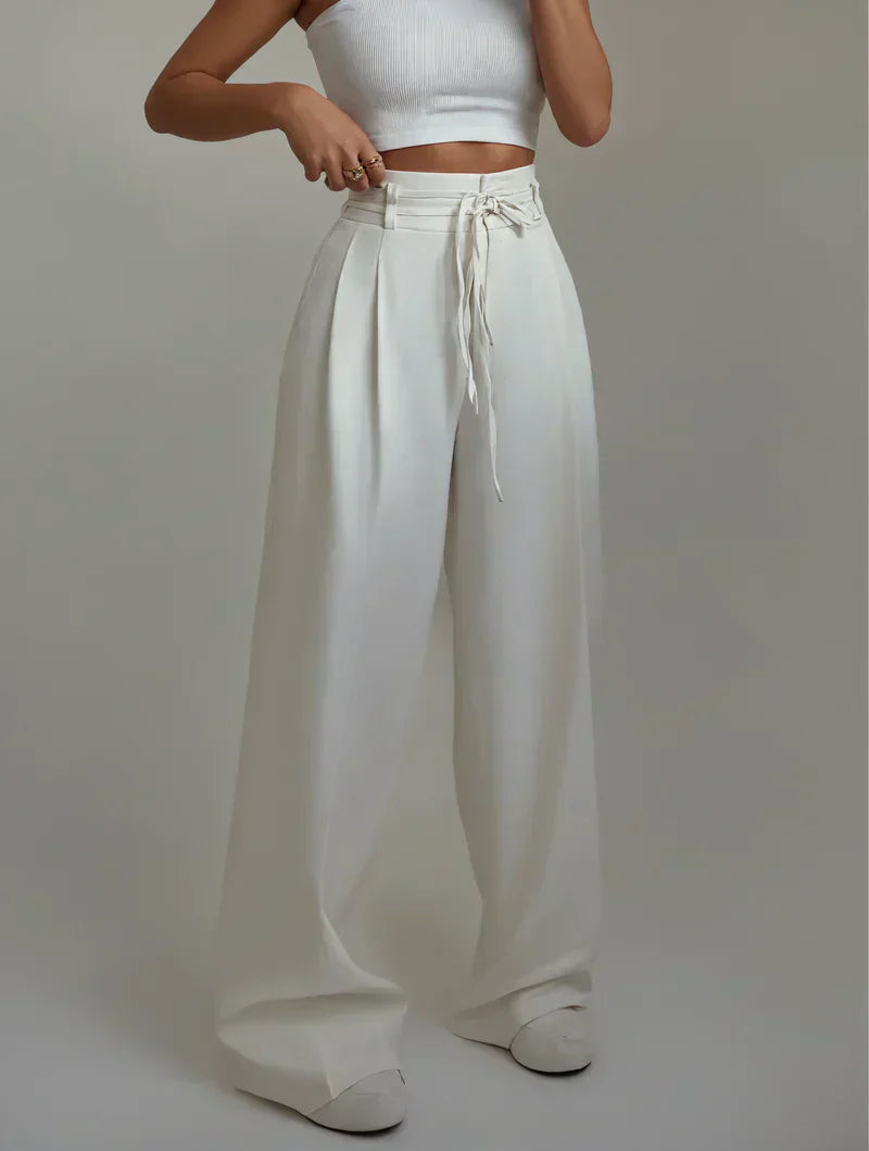 High-Waisted Trousers with Wide Legs